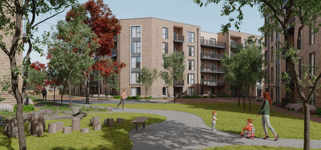 CGI of Borders Lane development