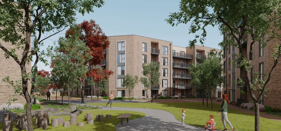 CGI of Borders Lane development