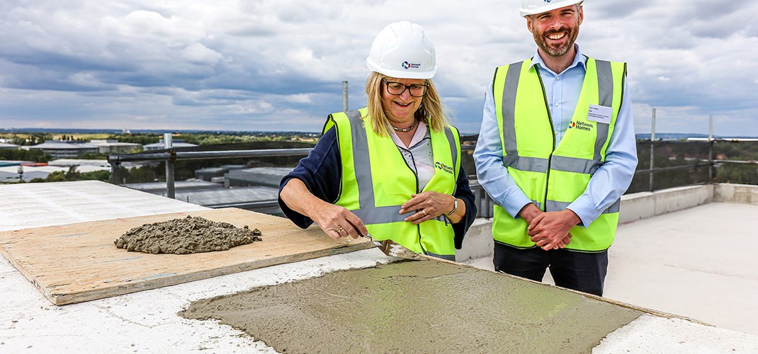 Helen and Tom topping out