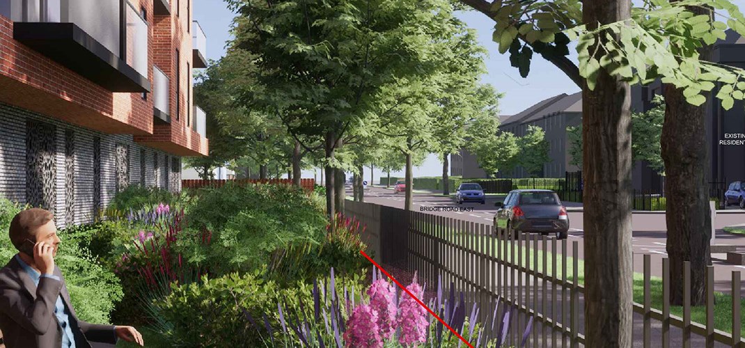 CGI of Bridge Road East development